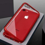 Wholesale iPhone 8 / 7 Fully Protective Magnetic Absorption Technology Transparent Clear Case (Red)